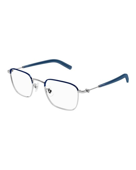 Montblanc Black Mb0389O 009 Optical Frames Metal Transparent Squared for men