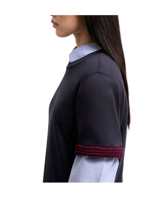 Moncler Blue Logo Patch Crewneck T-Shirt