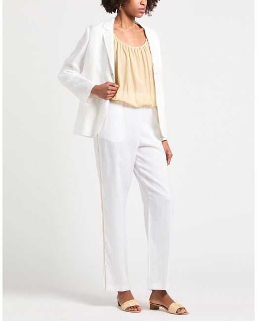 Tory Burch Natural Solid Color Sleeveless Top