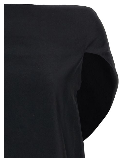 The Row Black Draped Wide-Neck Blouse