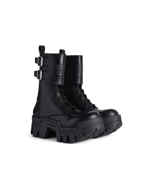 Balenciaga Black Bullskin Bulldozer Combat Boots 80