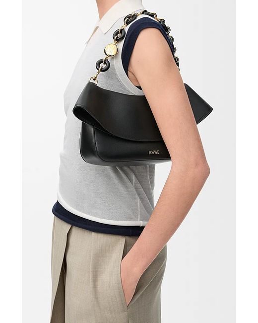 Loewe Black Medium Leather Ola Shoulder Bag