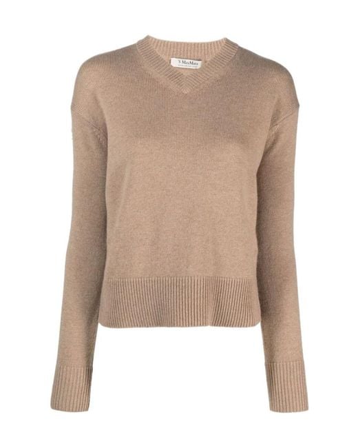 Max Mara Natural 'S V-Neck Long-Sleeved Jumper