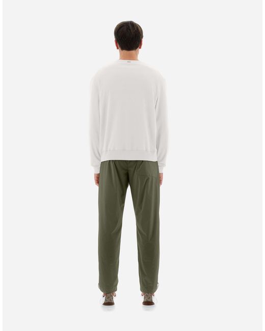 Herno White Logo Detailed Crewneck Sweatshirt for men