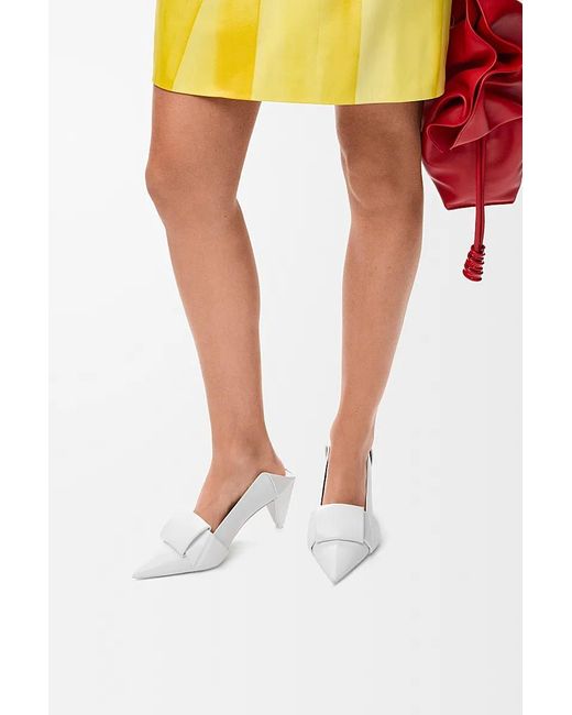 Loewe White Origami Pointed-Heel Mules