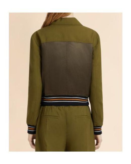 Marni Green Logo Patch Zipped Bomber Jacket