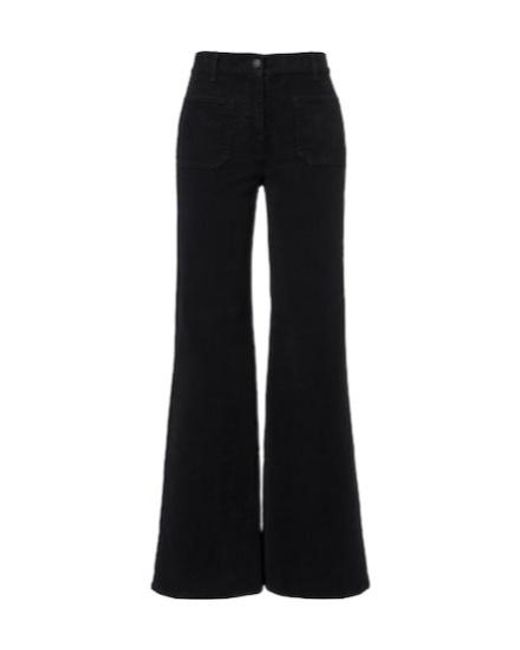 Nili Lotan Black Florence Corduroy Wide-Leg Pants