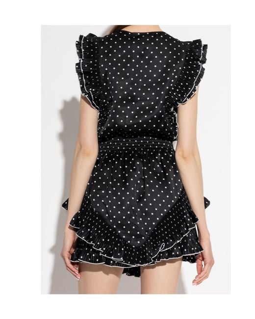 Self-Portrait Black Polka-Dot Mini Dress
