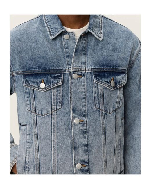 Les Deux Blue Buttoned Flap-Pocket Jacket for men