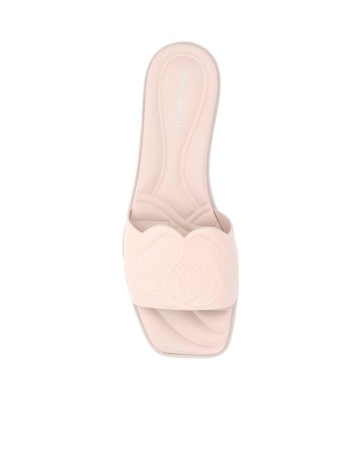 McQueen Pink Seal Slip-On Sandals