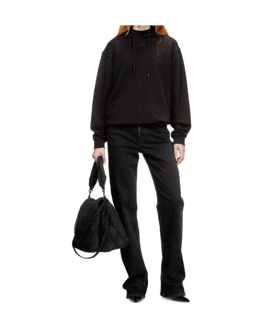 DIESEL Black F-Normy Logo-Embroidery Hoodie
