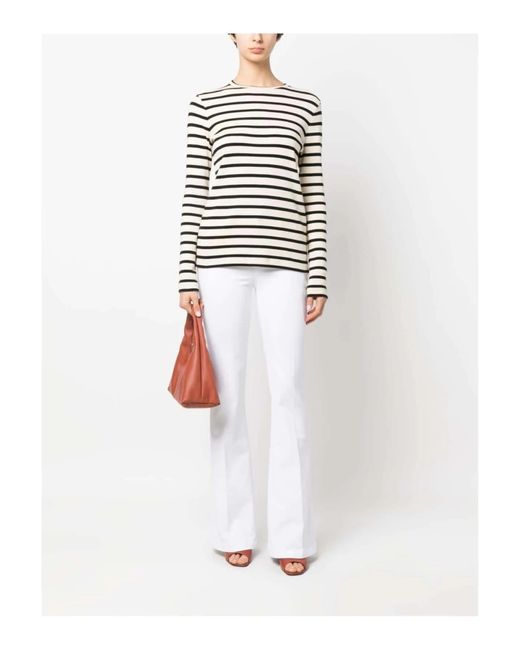 PAIGE White Mid-Rise Flared Jeans