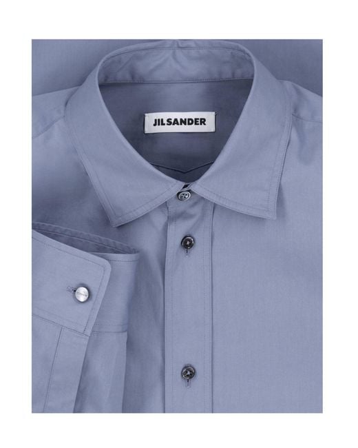 Jil Sander Blue Classic Long-Sleeve Shirt for men