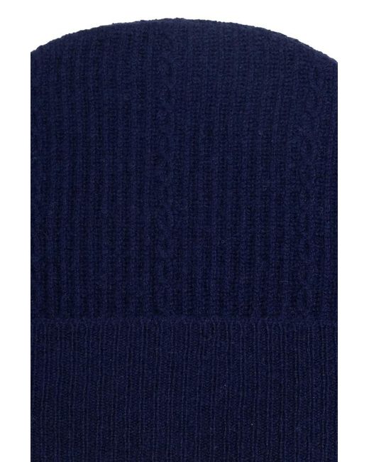 Etro Blue Logo Embroidered Knitted Beanie