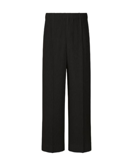 Homme Plissé Issey Miyake Black Homme Plissé Issey Miyake Wide Leg Pleated Pants for men
