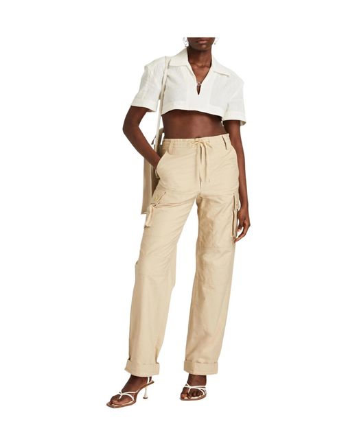 Jacquemus White Solid-Color Cropped Top