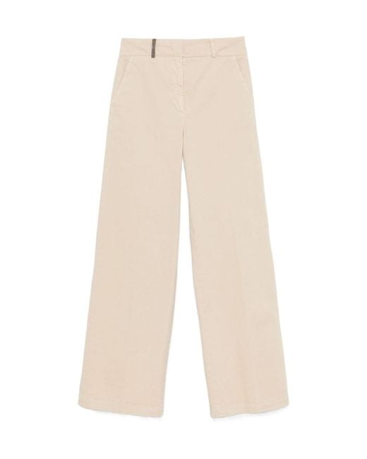 Peserico White Straight Trousers