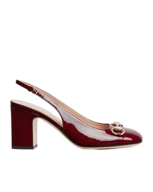 Gucci Red High Heel Shoes Horsebit