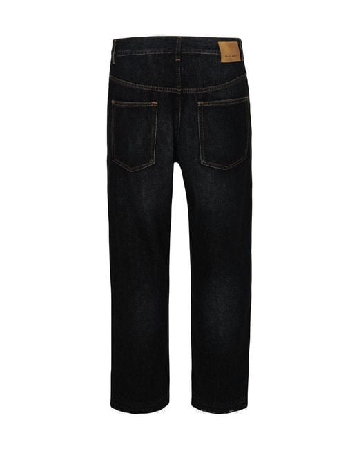 Isabel Marant Black Logo Patch Straight Leg Jeans for men