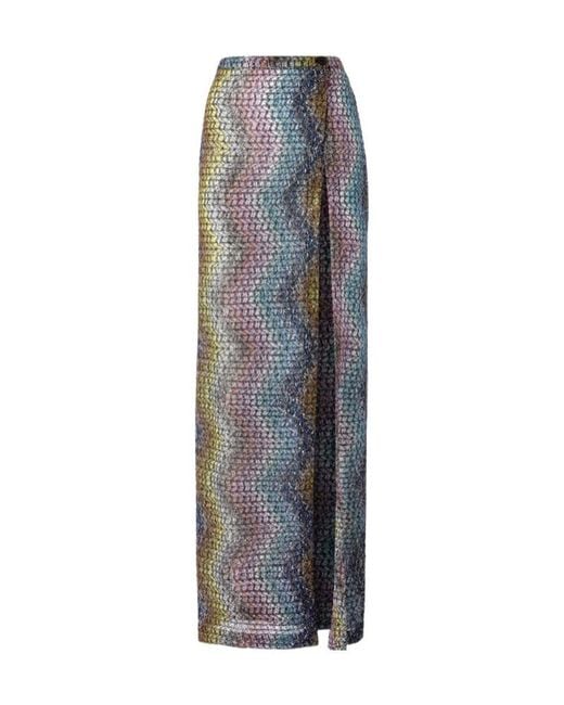 Missoni Gray Sequinned Zigzag Beach Skirt