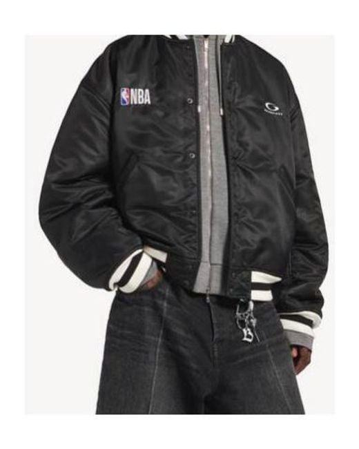 Balenciaga Black Nba Logo Bomber Jacket for men