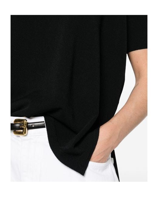 Baserange Black Side-Slit T-Shirt