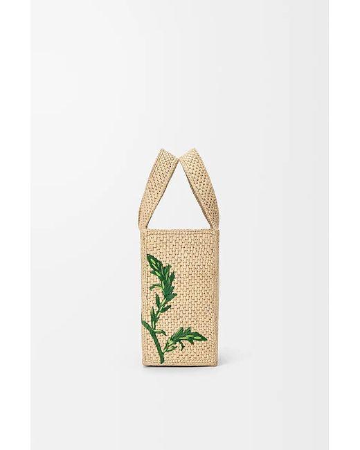 Loewe Green Font Embroidered Open Top Bag