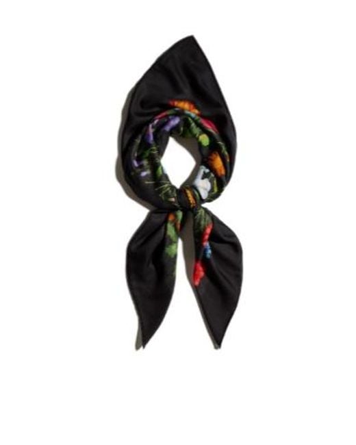 Gucci Black Floral Print Shawl