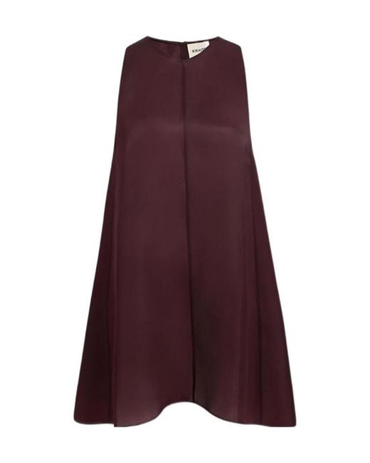 Khaite Purple Sleeveless Flared Dress