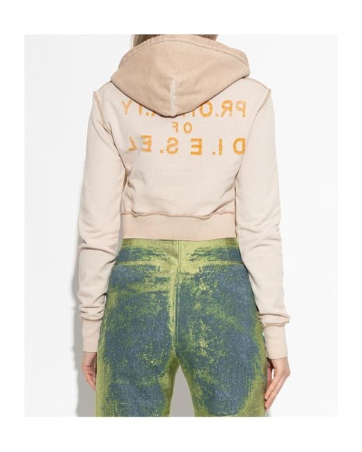 DIESEL White Print D Patch Hoodie