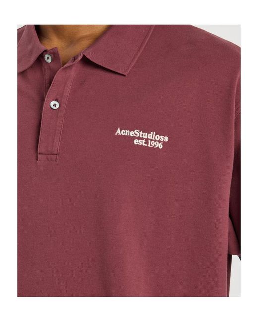 Acne Cotton Polo Shirt Embroidered With Brand Logo for men