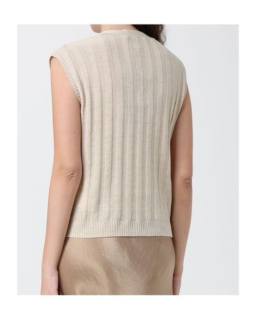 Max Mara Natural Sleeveless Cardigan