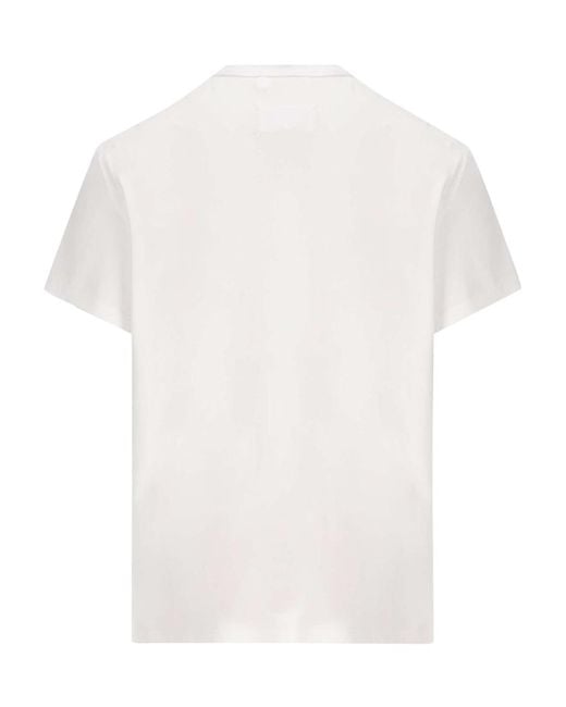Maison Margiela White Logo Embroidered Crewneck T-Shirt for men