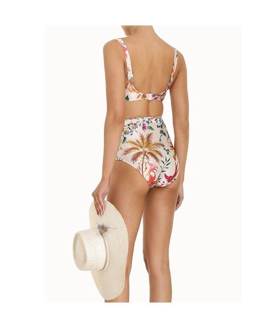 Zimmermann Multicolor Tropicana Balconette Floral Print Bikini Top