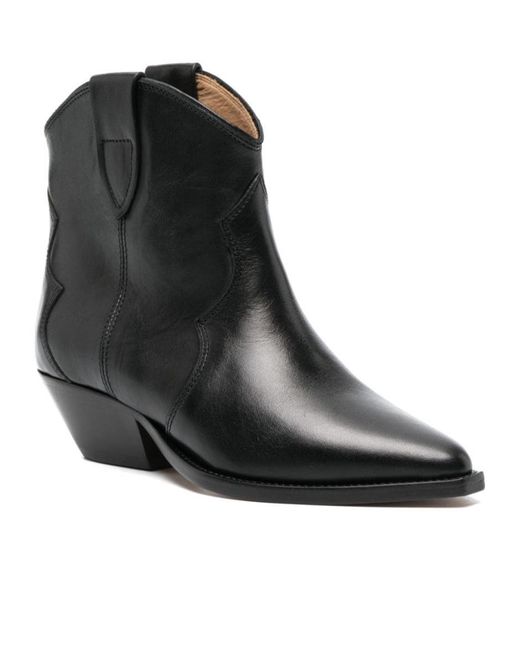 Isabel Marant Black Dewina Leather Ankle Boots