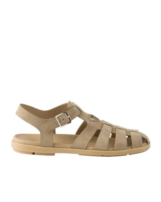 PRA RUBBER FISHERMAN SANDALS WHITE LAMBSKIN