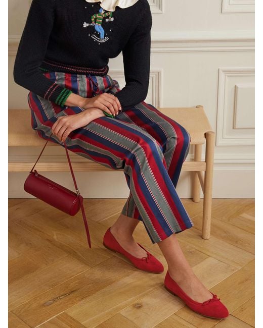 Manolo Blahnik Red Bow Flats