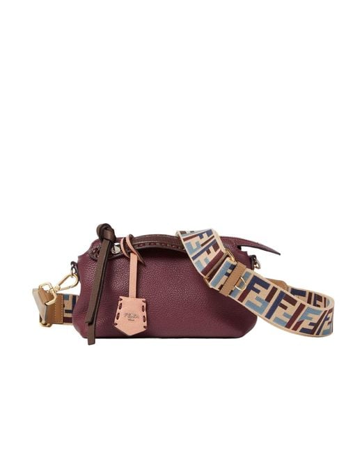 Fendi White Logo-Pattern Shoulder Strap