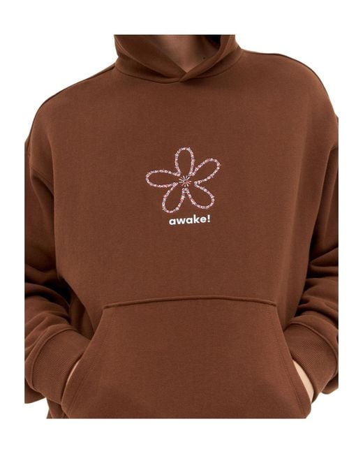 Awake Couture Brown Logo-Print Hoodie for men