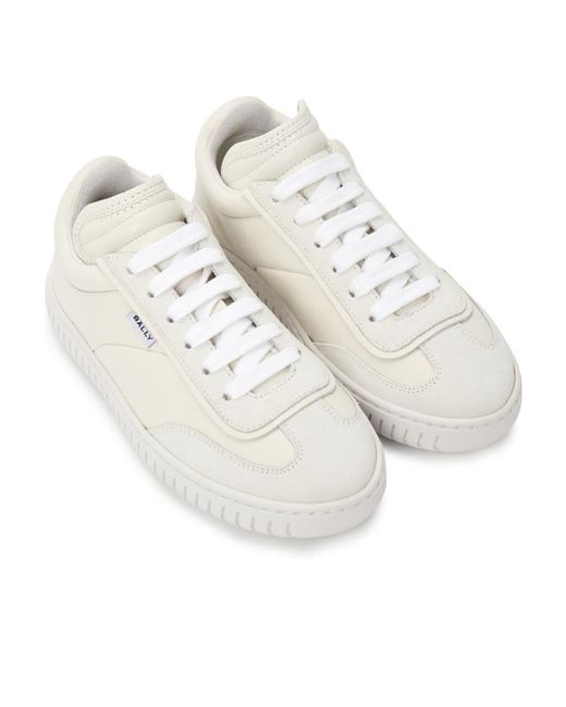 Bally White Lace Up Sneakers