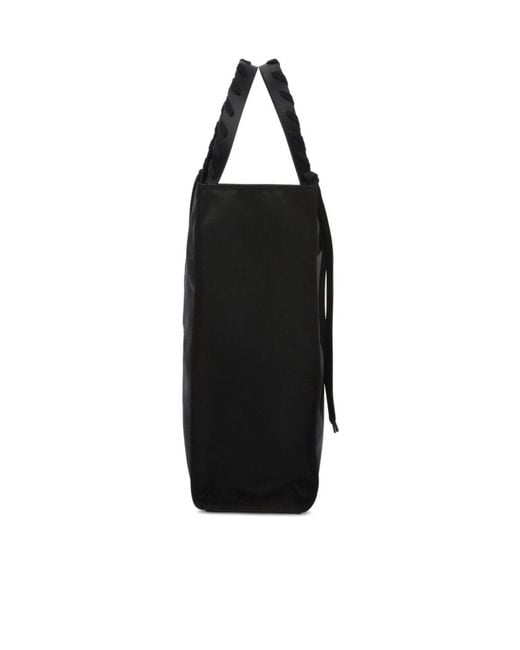 Palm Angels Black Logo Printed Lace-Up Detailed Tote Bag