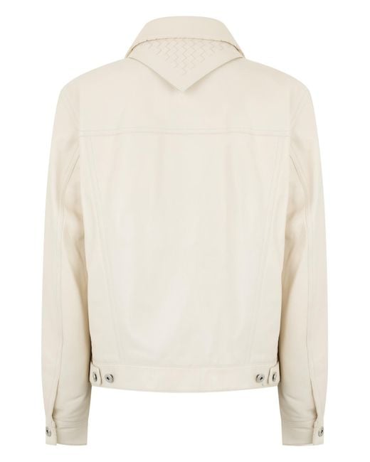 Bottega Veneta White Long Sleeve Leather Jacket