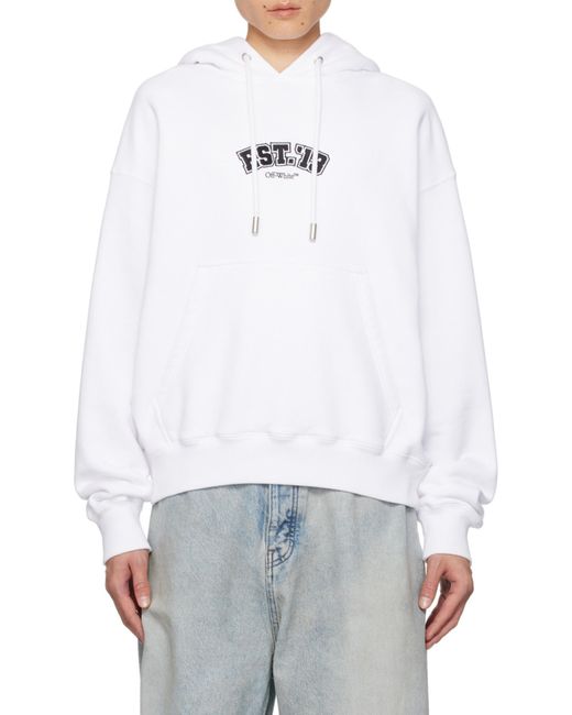 Off-White c/o Virgil Abloh White Logic Skate Cotton Hoodie for men