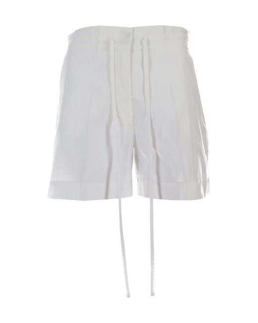 P.A.R.O.S.H. White Drawstring Shorts