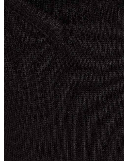 Christopher Esber Black Asymmetric Ribbed Tank Top