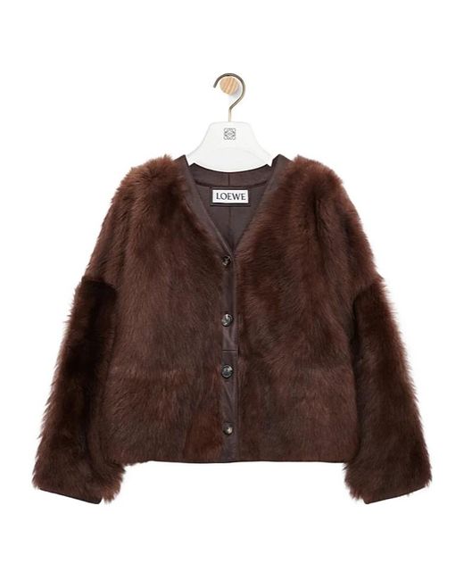 Loewe Brown Buttoned Lambskin Jacket
