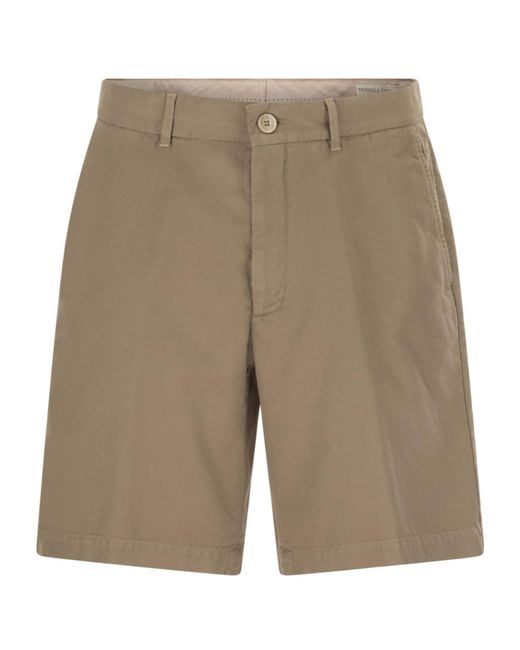 Brunello Cucinelli Natural Buttoned Bermuda Shorts for men