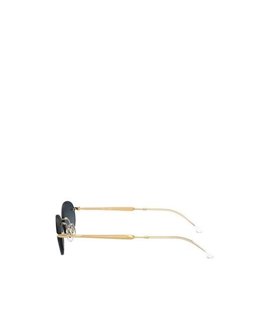 Ray-Ban Blue Oval-Frame Rimless Sunglasses for men