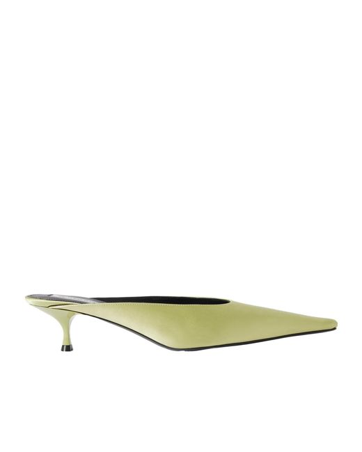 Victoria Beckham Green Kitten Heel Mules