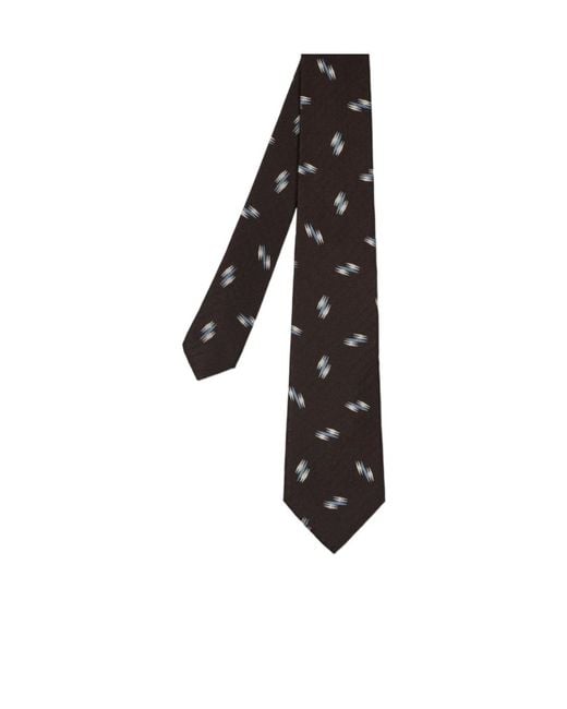 Paul Smith Black Abstract-Pattern Silk Tie for men
